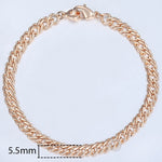 20cm Bracelets For Women Men 585 Rose Gold Curb Snail Foxtail Venitian Link Chains Men's Bracelets Fashion Jewelry Gifts KCBB1