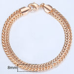 20cm Bracelets For Women Men 585 Rose Gold Curb Snail Foxtail Venitian Link Chains Men's Bracelets Fashion Jewelry Gifts KCBB1