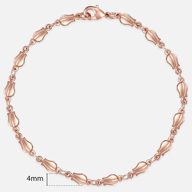 20cm Bracelets For Women Men 585 Rose Gold Curb Snail Foxtail Venitian Link Chains Men's Bracelets Fashion Jewelry Gifts KCBB1