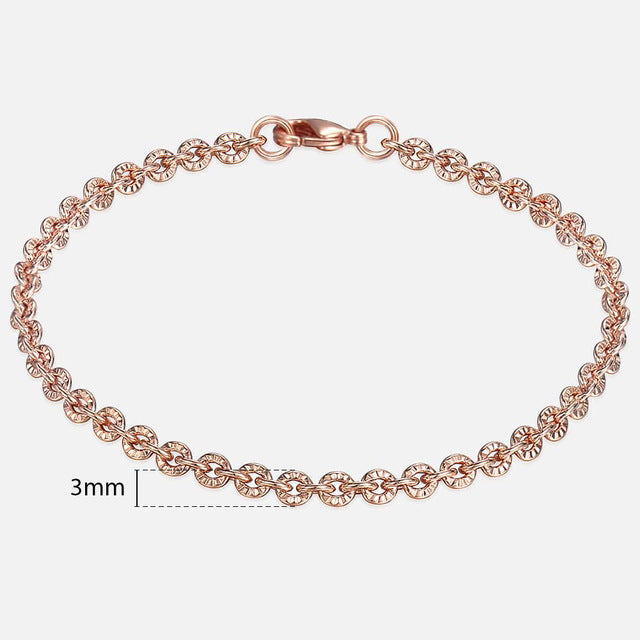 20cm Bracelets For Women Men 585 Rose Gold Curb Snail Foxtail Venitian Link Chains Men's Bracelets Fashion Jewelry Gifts KCBB1