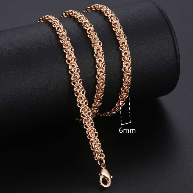Personalize Necklace For Women Men 585 Rose Gold Venitian Curb Snail Foxtail Link Chains Necklace Fashion Jewelry 50cm 60cm CNN1