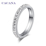 CACANA  Stainless Steel Rings For Women Small CZ  Surround Personalized Fashion Jewelry Wholesale NO.R19