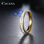 CACANA  Stainless Steel Rings For Women Small CZ  Surround Personalized Fashion Jewelry Wholesale NO.R19