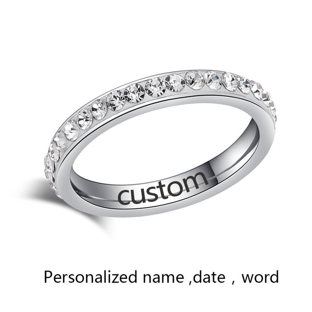 CACANA  Stainless Steel Rings For Women Small CZ  Surround Personalized Fashion Jewelry Wholesale NO.R19