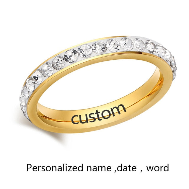CACANA  Stainless Steel Rings For Women Small CZ  Surround Personalized Fashion Jewelry Wholesale NO.R19
