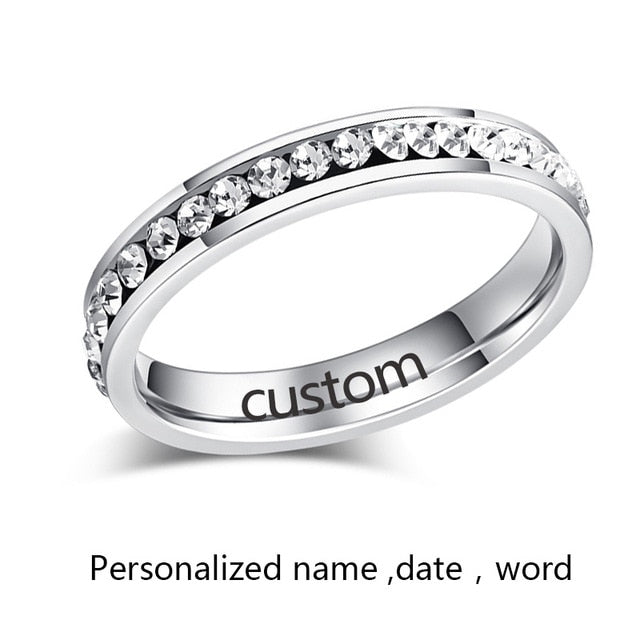 CACANA  Stainless Steel Rings For Women Small CZ  Surround Personalized Fashion Jewelry Wholesale NO.R19