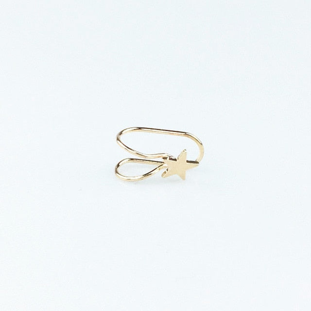 2018 Fashion Women's U-shiaped Earrings Heart Butterfly Moon Female Ear Cuff Clip On Earrings Metal Jewelry For Women Gift