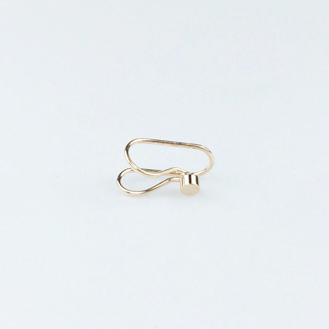 2018 Fashion Women's U-shiaped Earrings Heart Butterfly Moon Female Ear Cuff Clip On Earrings Metal Jewelry For Women Gift