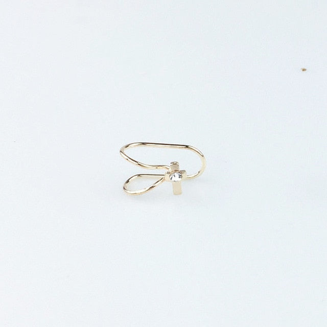 2018 Fashion Women's U-shiaped Earrings Heart Butterfly Moon Female Ear Cuff Clip On Earrings Metal Jewelry For Women Gift