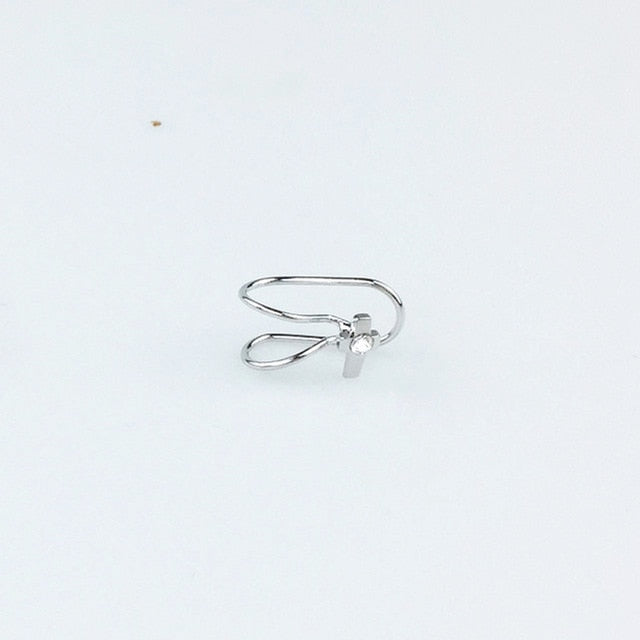 2018 Fashion Women's U-shiaped Earrings Heart Butterfly Moon Female Ear Cuff Clip On Earrings Metal Jewelry For Women Gift