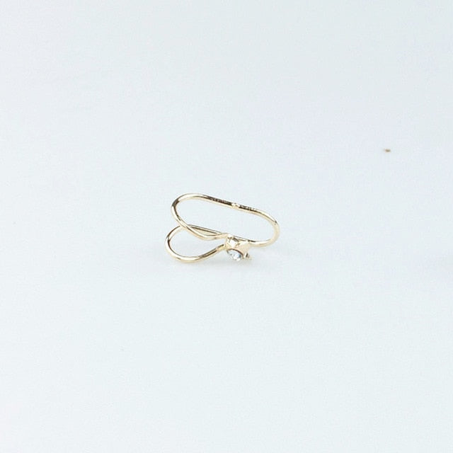 2018 Fashion Women's U-shiaped Earrings Heart Butterfly Moon Female Ear Cuff Clip On Earrings Metal Jewelry For Women Gift