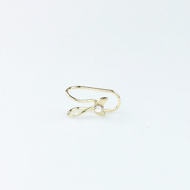 2018 Fashion Women's U-shiaped Earrings Heart Butterfly Moon Female Ear Cuff Clip On Earrings Metal Jewelry For Women Gift